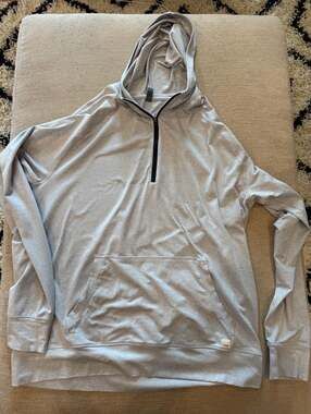 Vuori Ponto Performance Half Zip Hoodie Light Grey XL